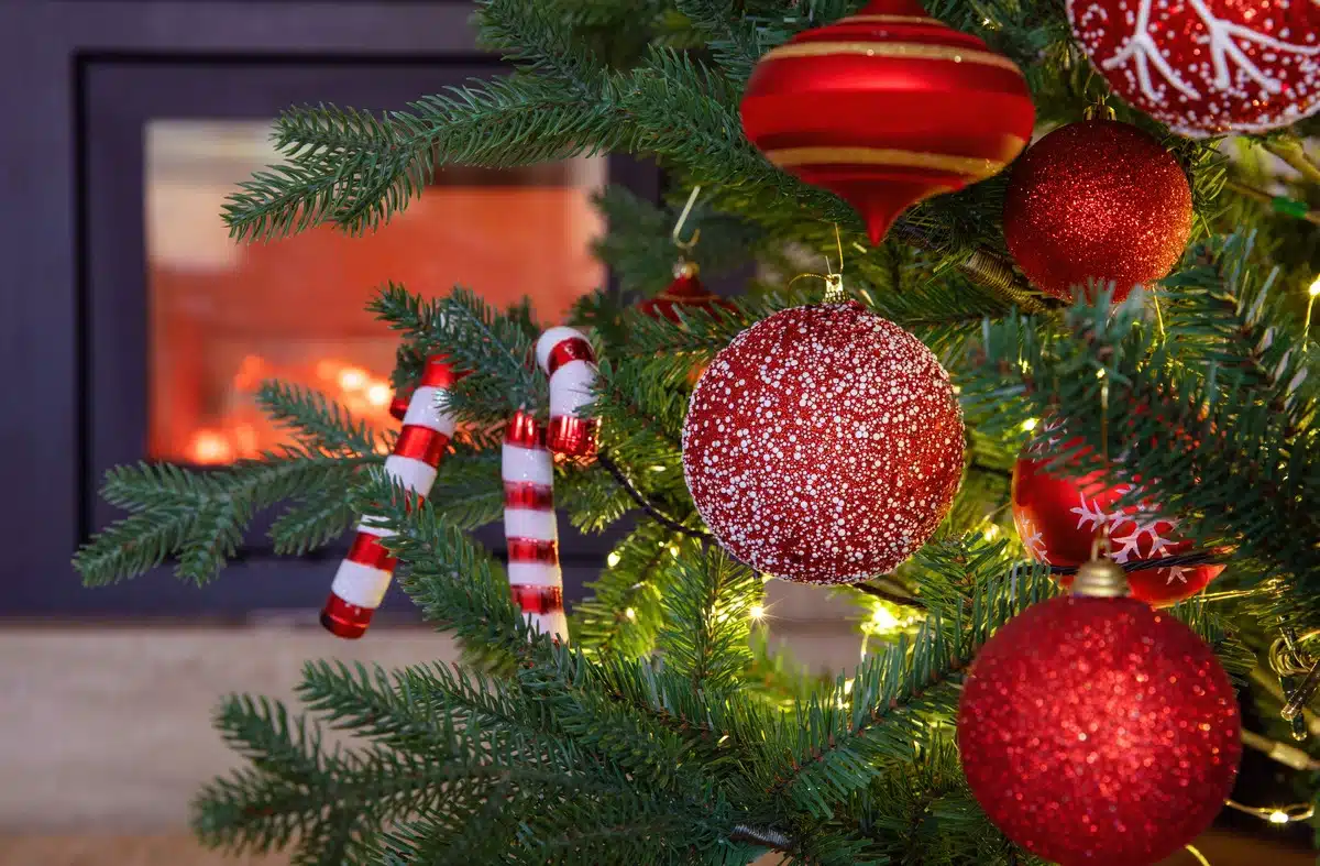 Staying Sober This Holiday Season - close up of christmas tree